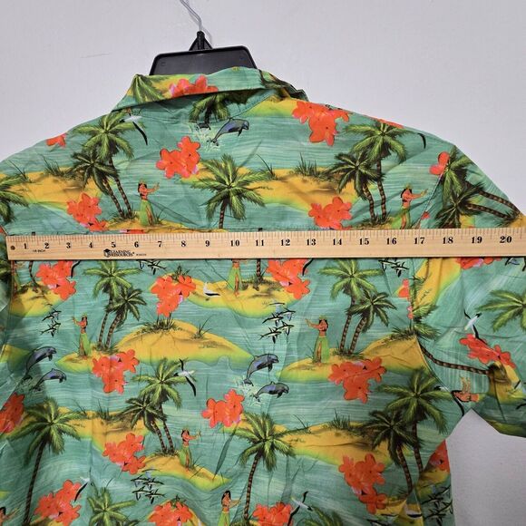 INGEAR Resort Tropical Hawaiian Tiki Shirt Toucan Skulls Palm Trees Pineapple M - Picture 7 of 10
